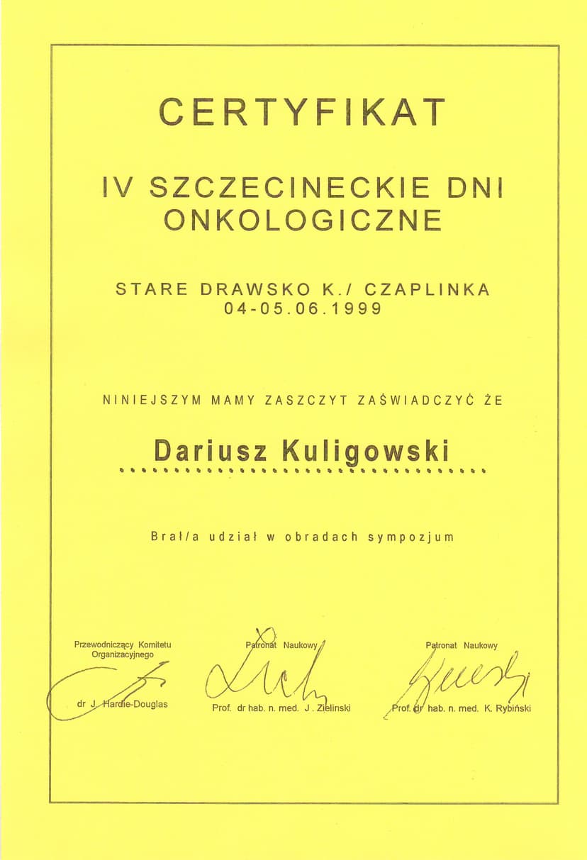 IV Dni onkologiczne 1999