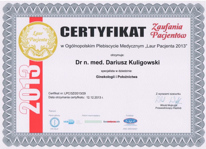 Laur pacjenta 2013