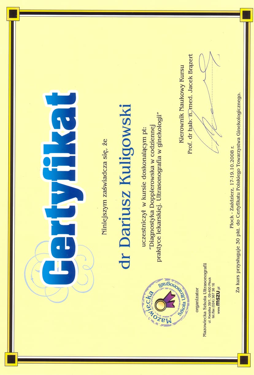 USG - doppler w położnictwie i ginekologii 2008