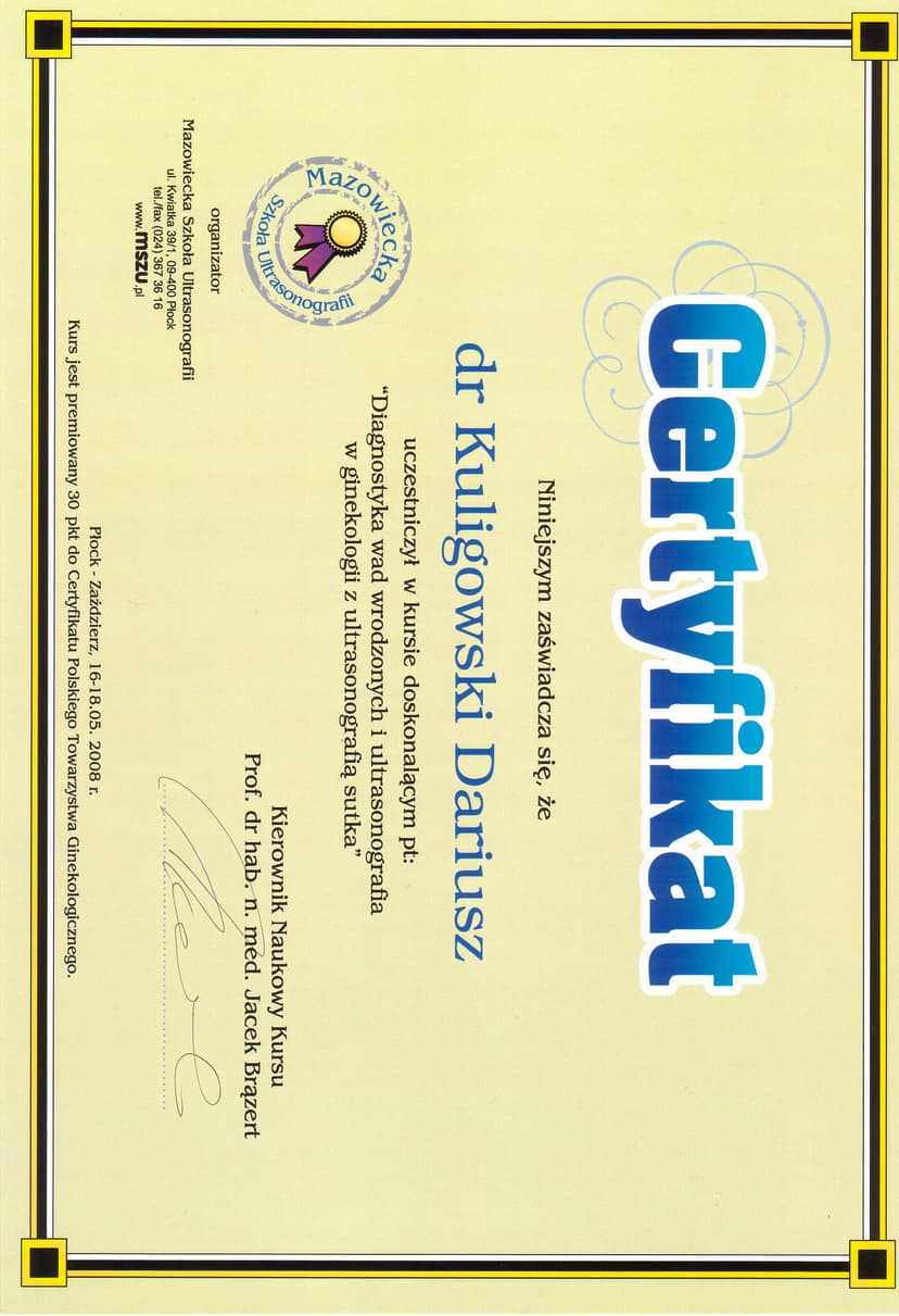 USG - wady płodu i sutek 2008