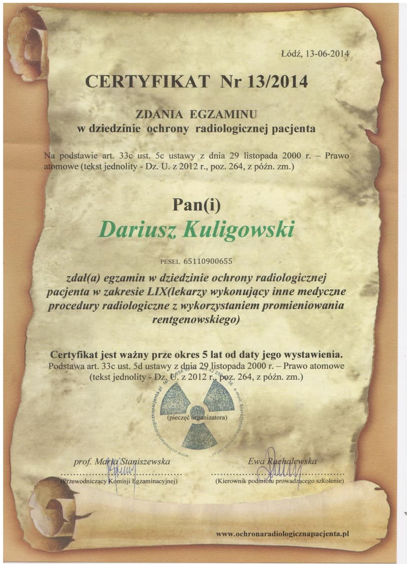 Ochrona radiologiczna 2014